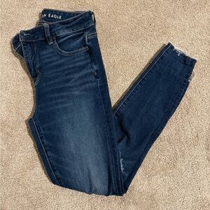 American Eagle Outfitters Women's Dark Blue Skinny Jeans